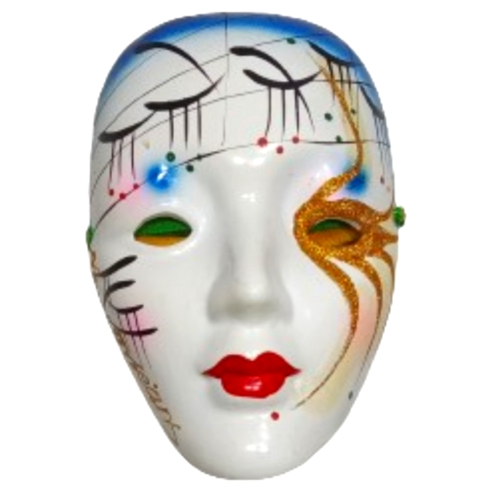 New Orleans Mardi Gras Hand Painted Wall Art Ceramic Mask 6.5"x5"